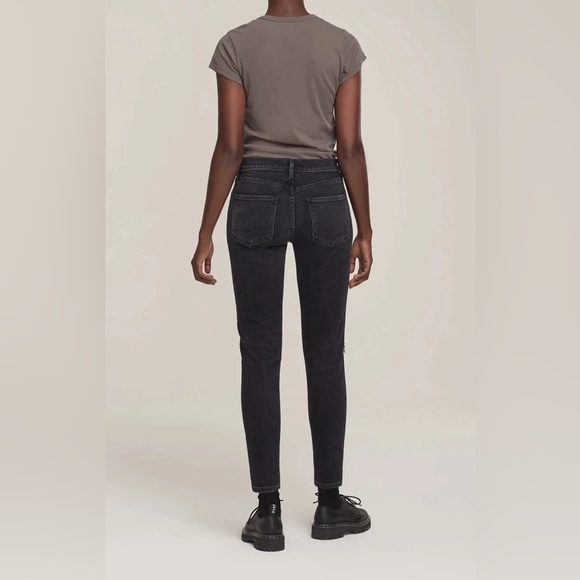 Agolde Sophie Mid Rise Jeans in Trademark Black - Picture 2 of 10